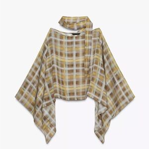 Zara Plaid Scarf Cape NWT XS/S